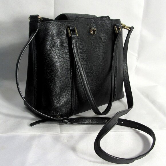 COLE HAAN GENUINE LEATHER 10" TOTE with TAG ORG $278 BLACK - Picture 1 of 15